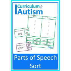 Parts of Speech Sort- Clip Cards & Task Boards